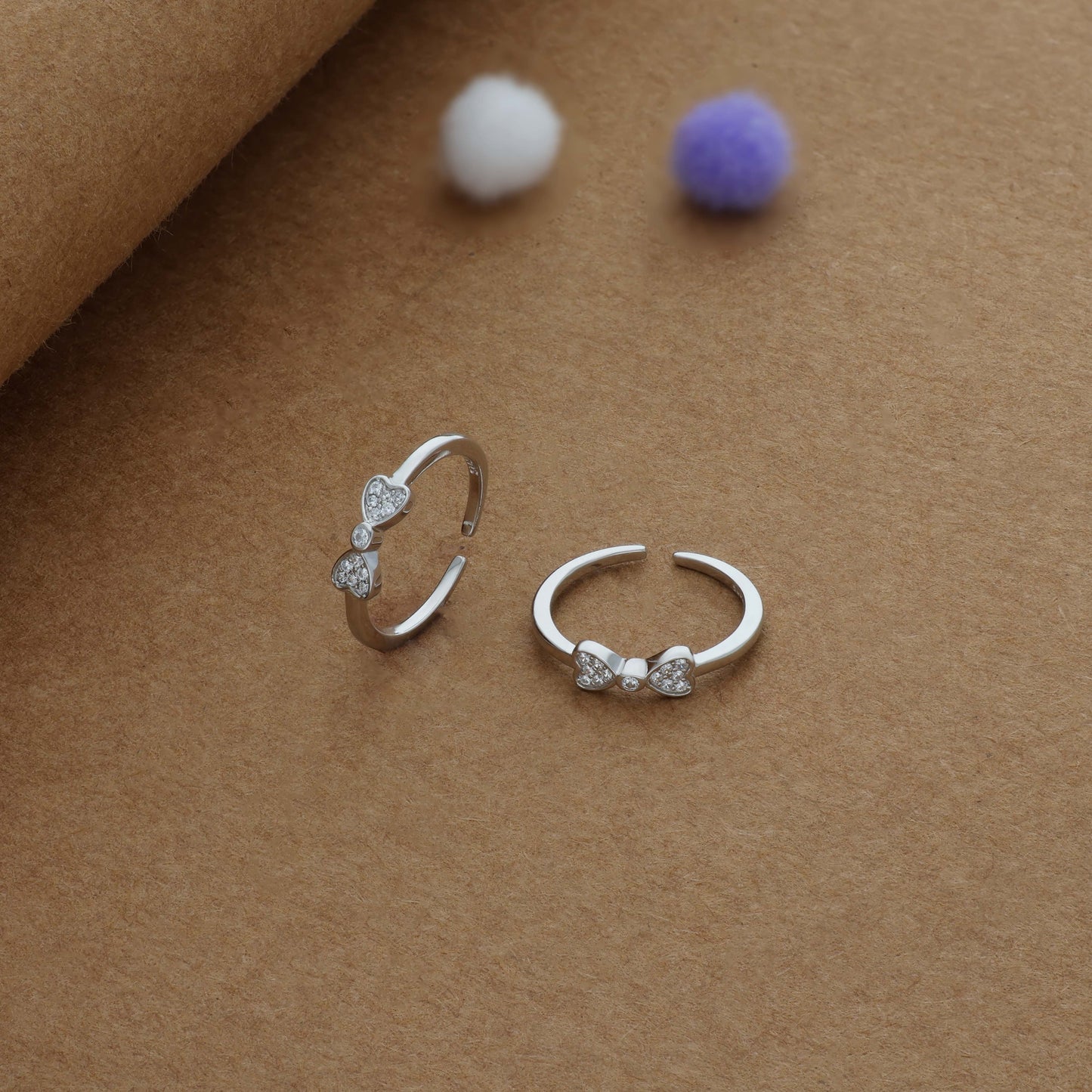 Twin Spark Minimal Silver Toering | 925 Hallmark | Adjustable | Lightweight | Fancy Wear