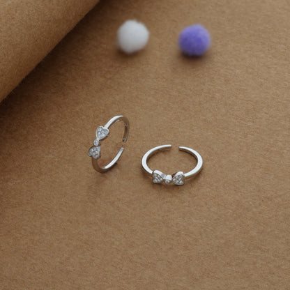 Twin Spark Minimal Silver Toering | 925 Hallmark | Adjustable | Lightweight | Fancy Wear