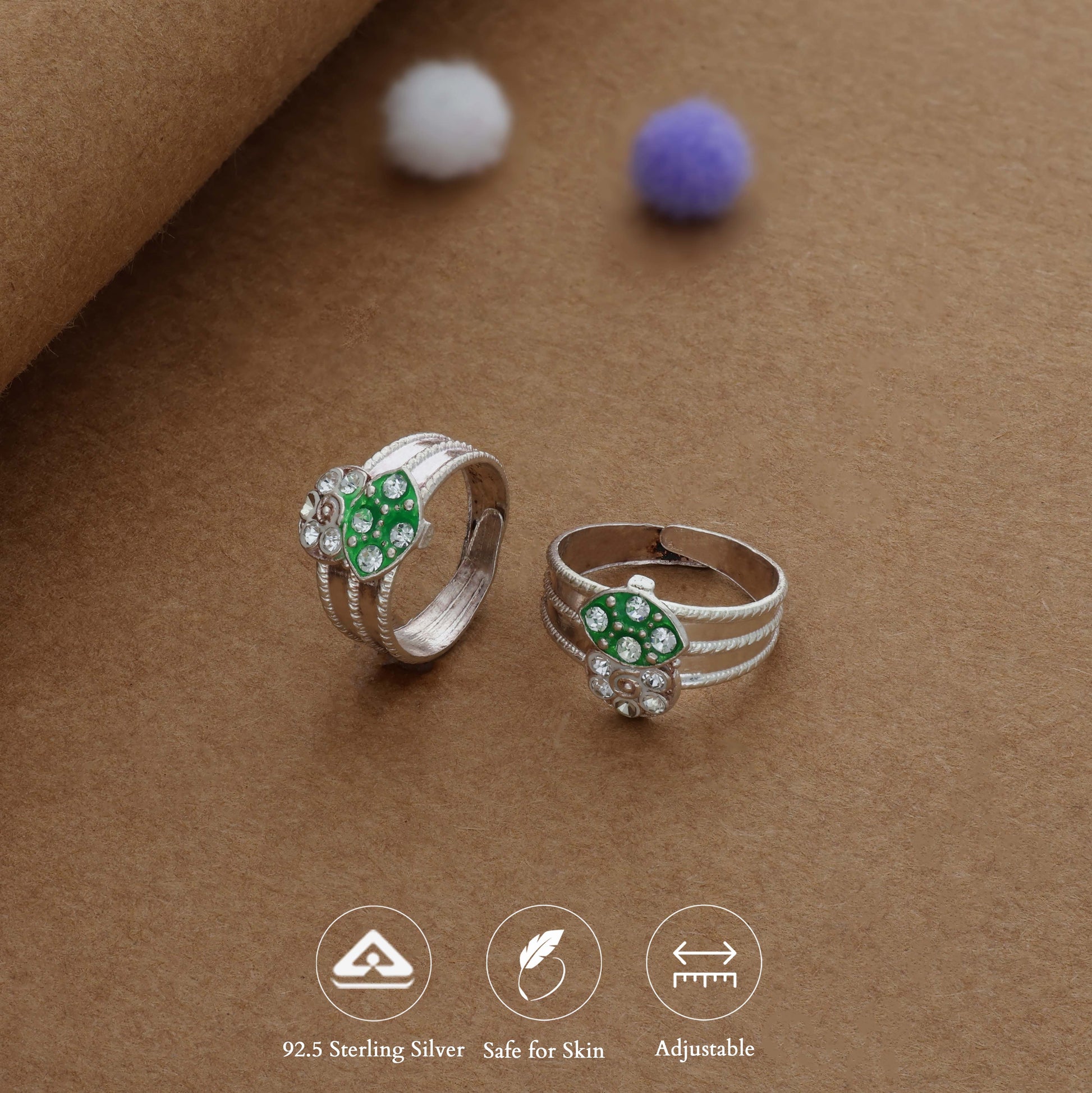 Leaf Bloom Silver Toering | Adjustable | Lightweight |  Everyday Wear