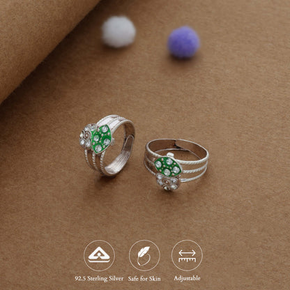 Leaf Bloom Silver Toering | Adjustable | Lightweight |  Everyday Wear