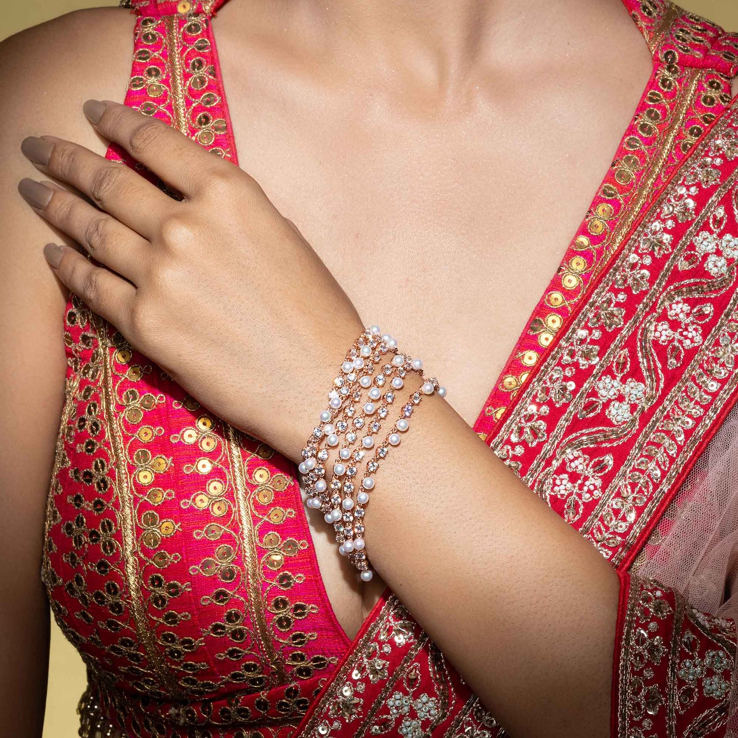 Embellished Pearl Bracelet
