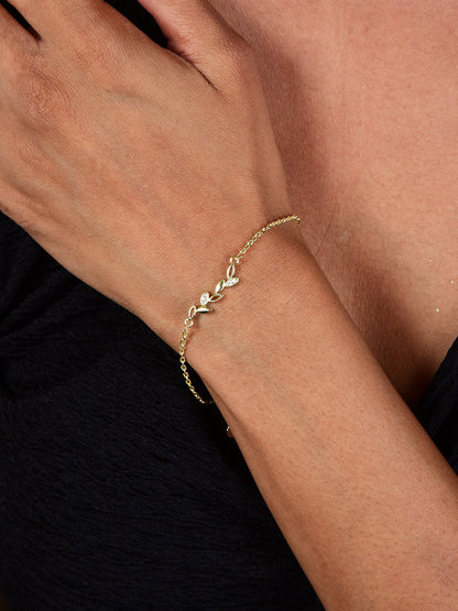 Sleek Rose Gold Plated Leaf Bracelet