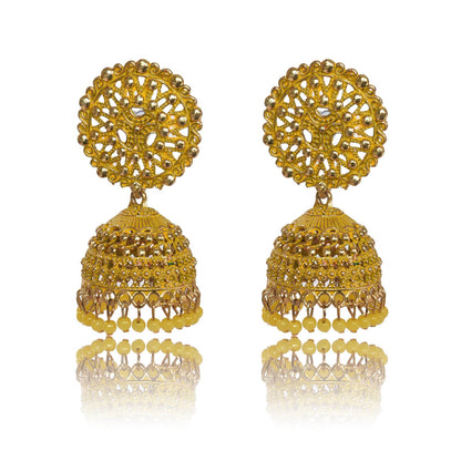 Ethnic Oxidised Jhumka Earring, Long Hangings Traditional Alloy Jhumki Earrings for Women & Girls