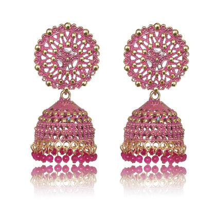 Ethnic Oxidised Jhumka Earring, Long Hangings Traditional Alloy Jhumki Earrings for Women & Girls