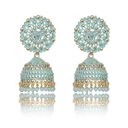 Ethnic Oxidised Jhumka Earring, Long Hangings Traditional Alloy Jhumki Earrings for Women & Girls