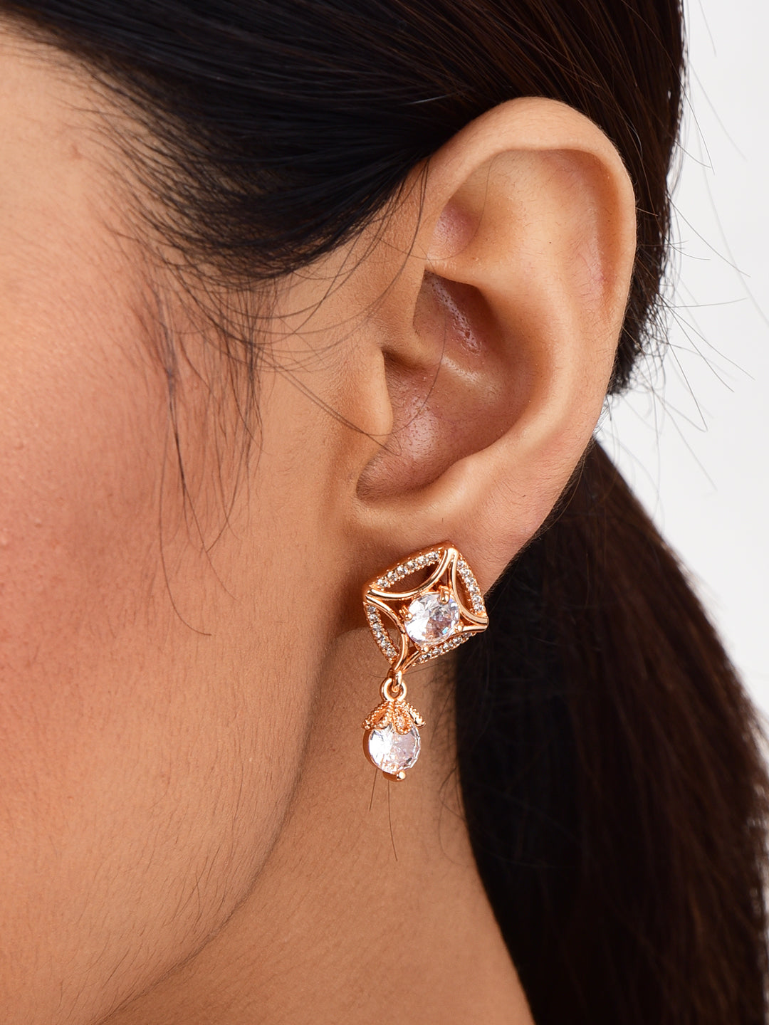 18k Rose Gold PlatedDrop Earrings Women & Girls