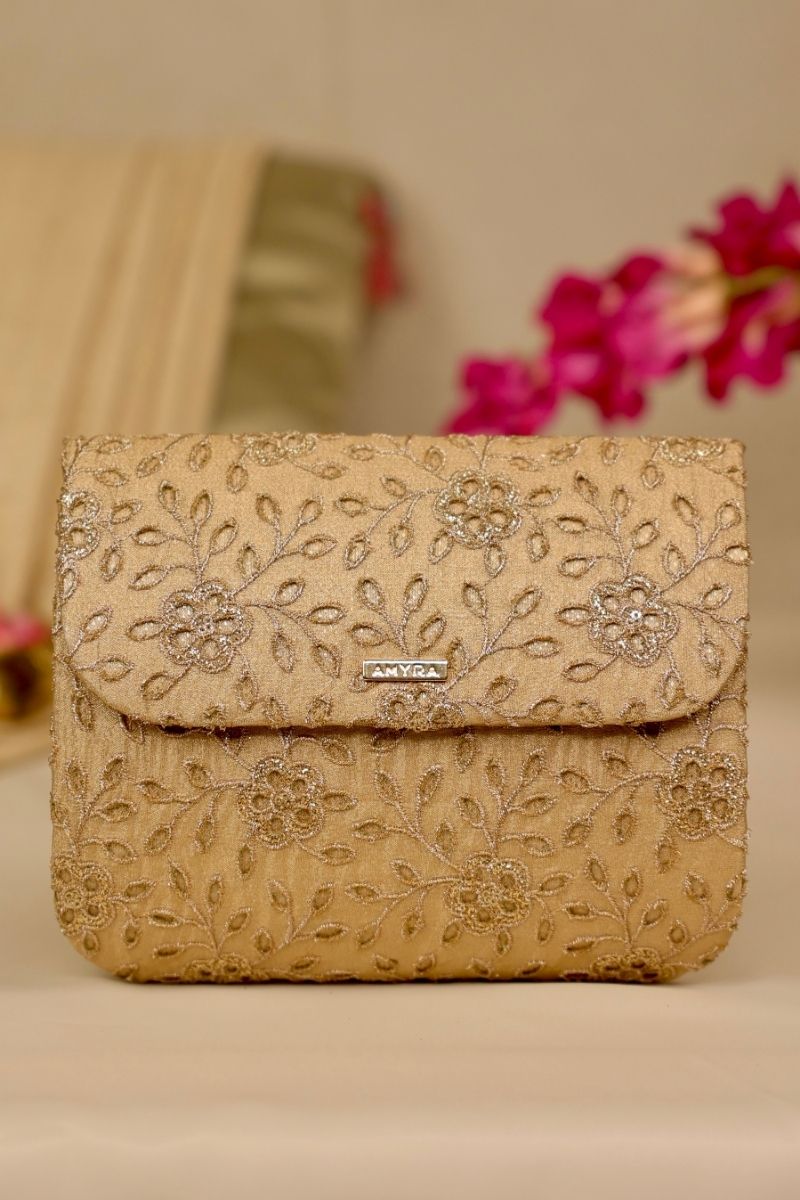 AMYRA - Tarang Flapover Bag - Gold