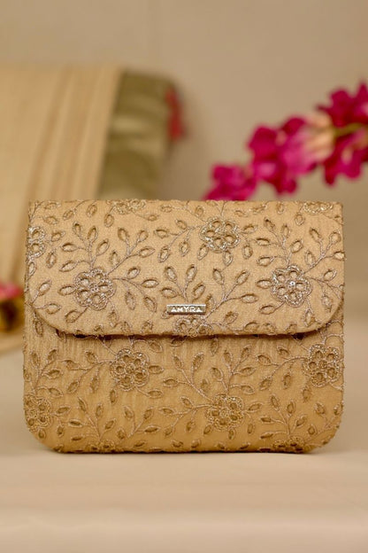 AMYRA - Tarang Flapover Bag - Gold