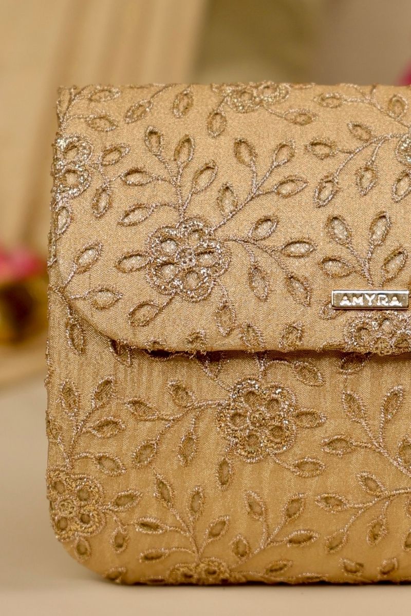 AMYRA - Tarang Flapover Bag - Gold