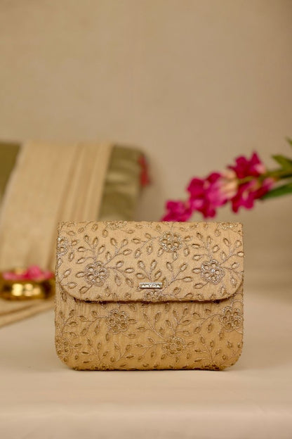 AMYRA - Tarang Flapover Bag - Gold