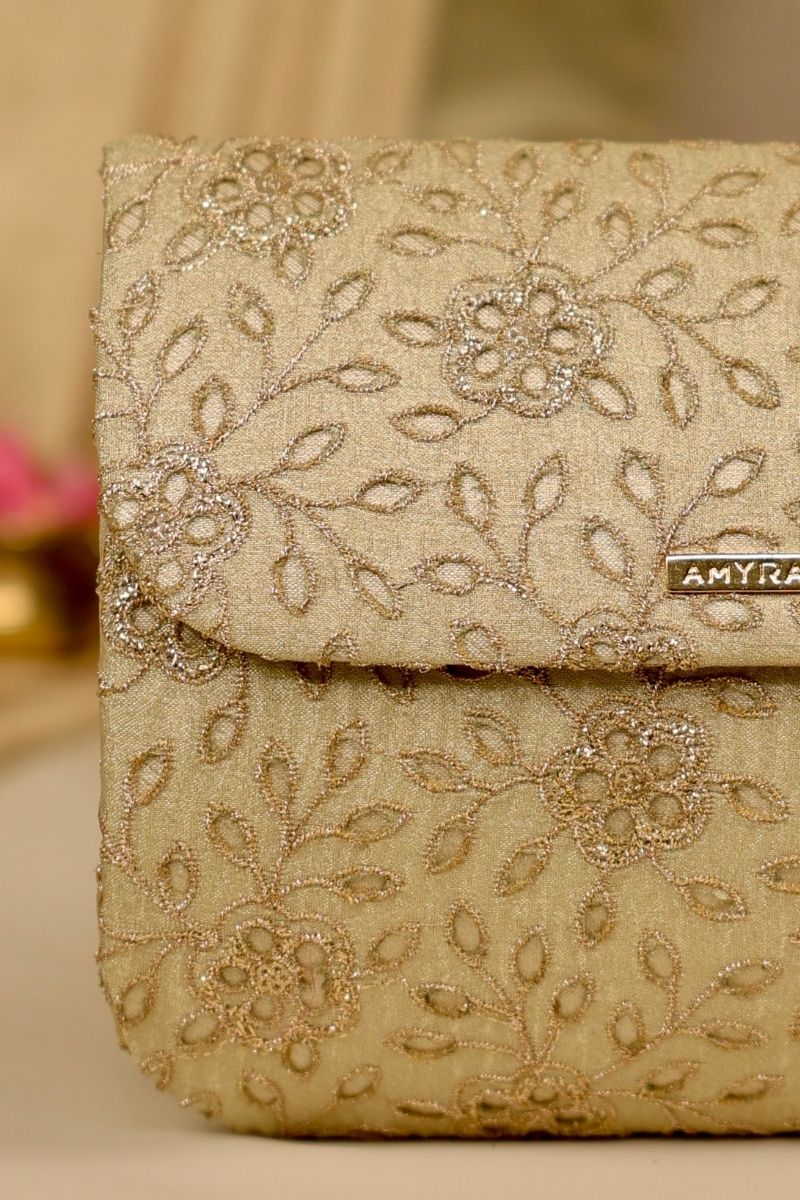AMYRA - Tarang Flapover Bag - Light Gold