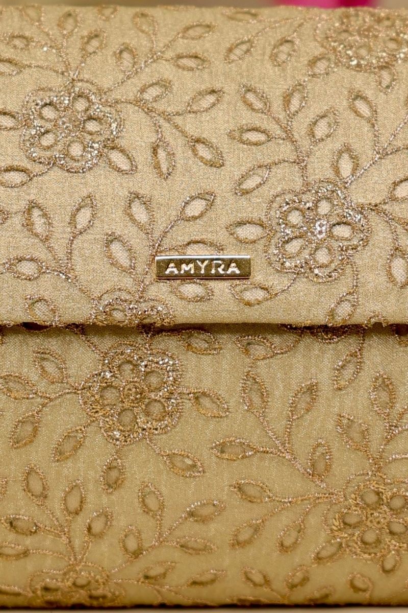 AMYRA - Tarang Flapover Bag - Light Gold
