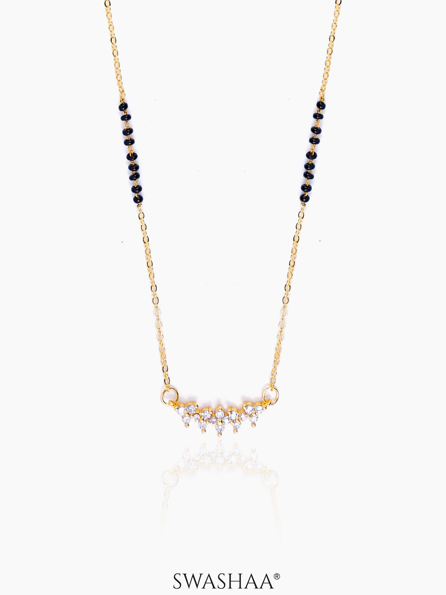 Tarini Sparkling Diamonds 14K Gold Plated Mangalsutra