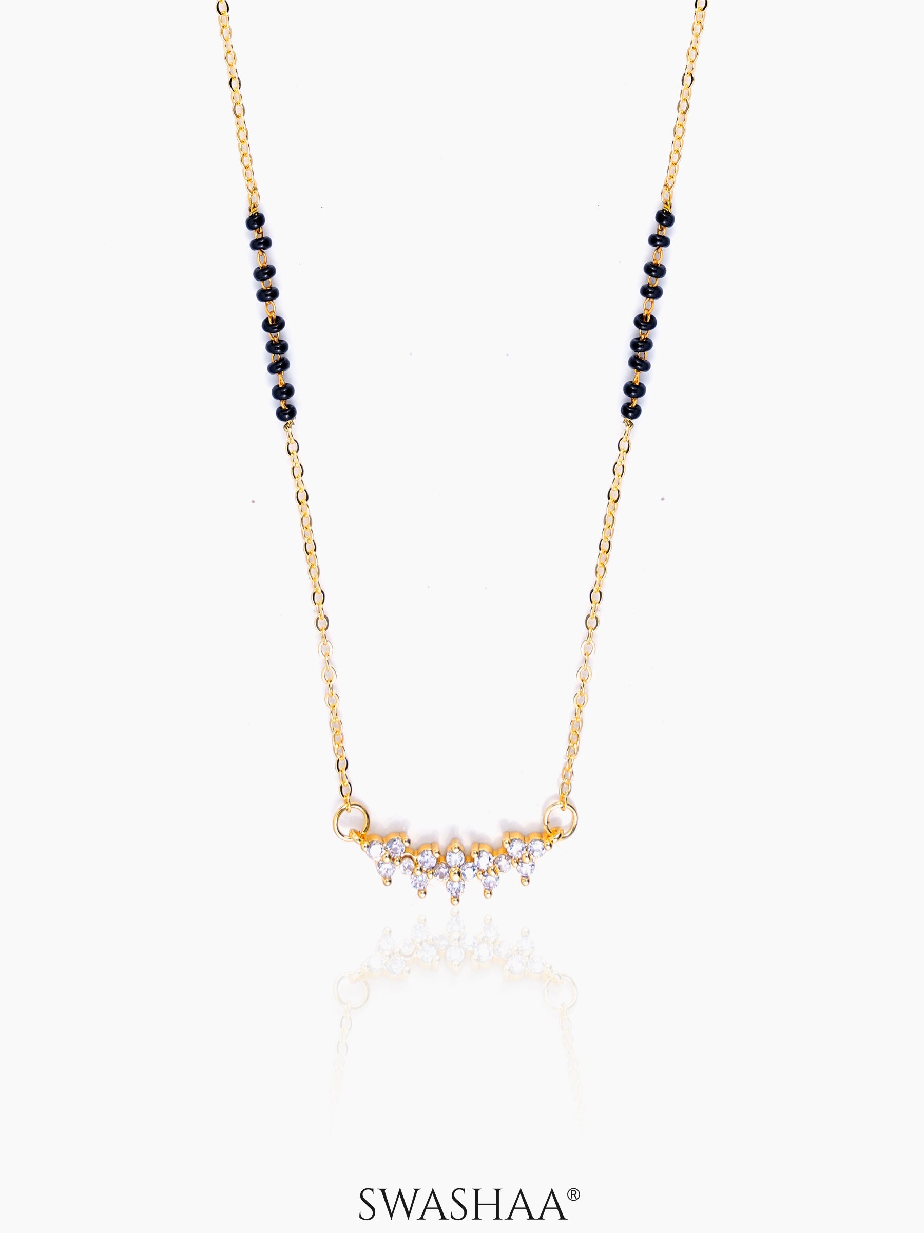 Tarini Sparkling Diamonds 14K Gold Plated Mangalsutra