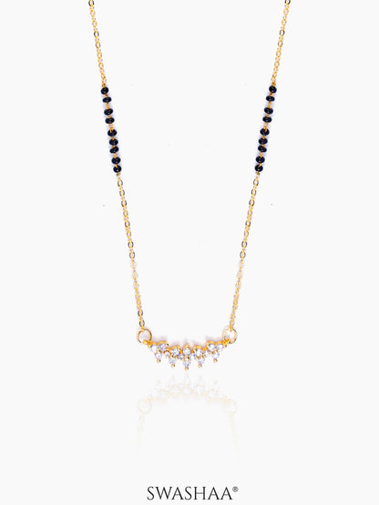 Tarini Sparkling Diamonds 14K Gold Plated Mangalsutra