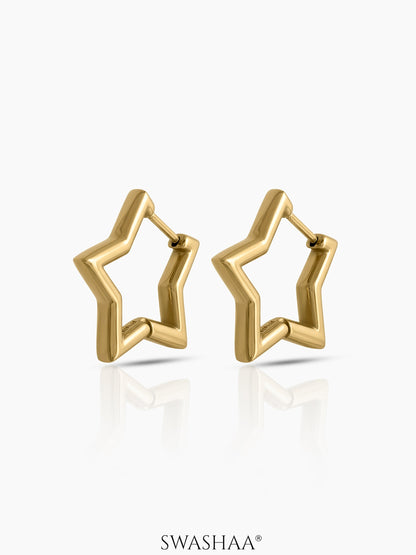 Tavina Star Women's Hoop Earrings - Swashaa