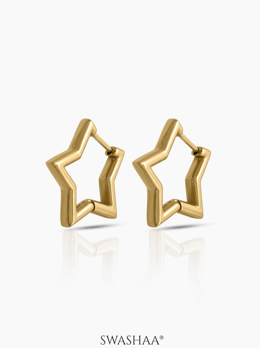 Tavina Star Women's Hoop Earrings - Swashaa