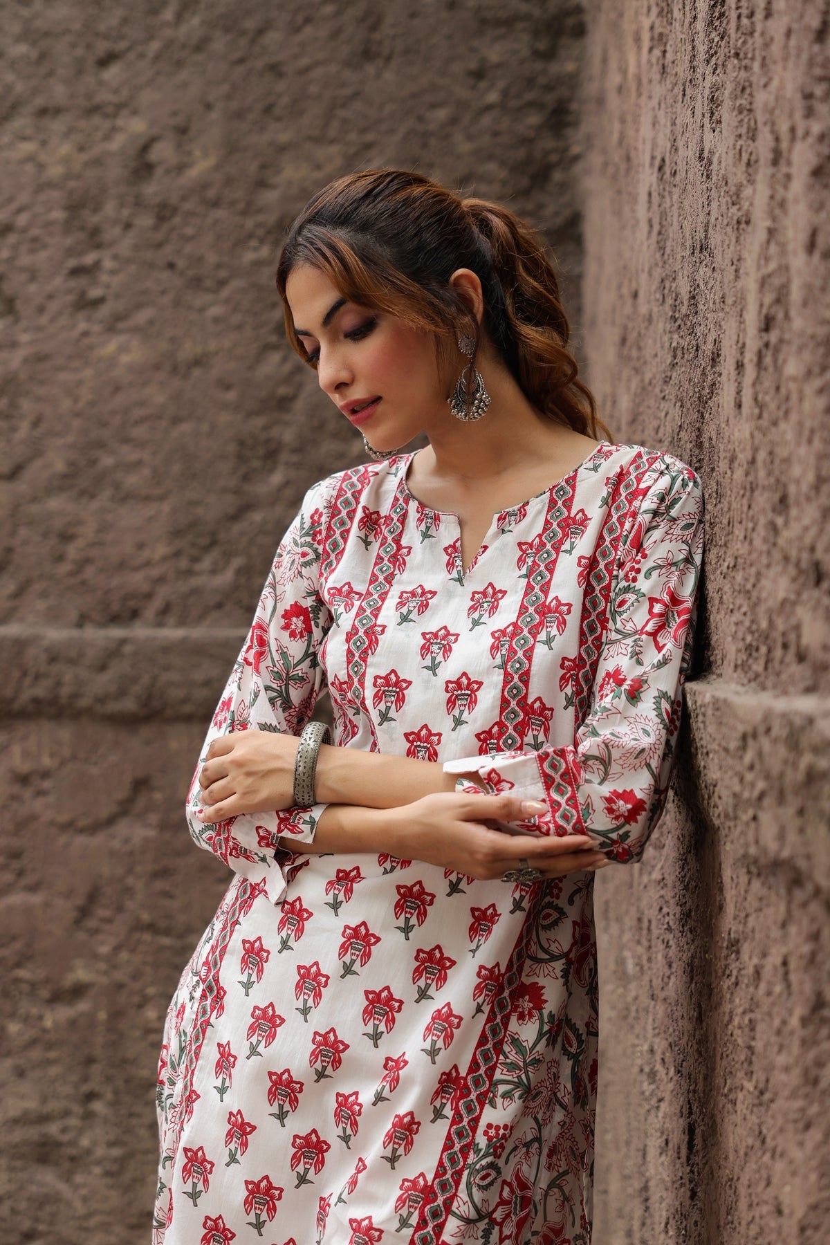 Thread Work Printed Kurta