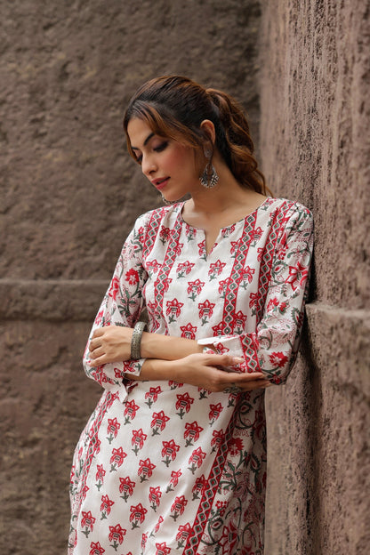 Thread Work Printed Kurta