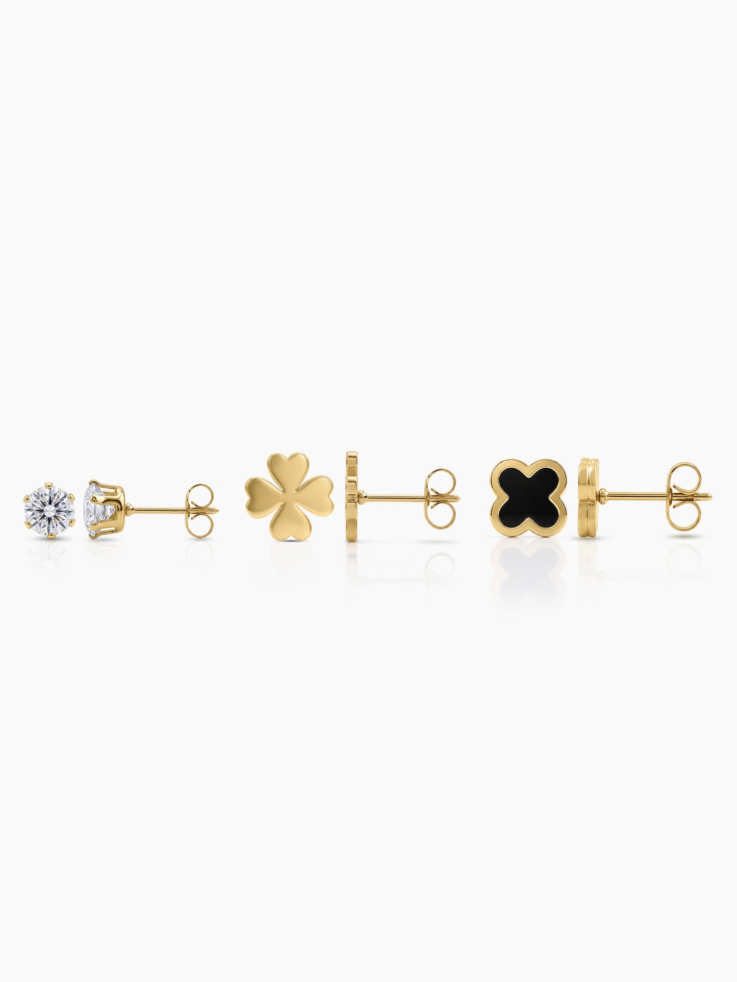 Tivara Clover 18K Gold Plated Women's Earrings Set - Swashaa
