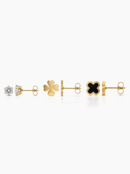 Tivara Clover 18K Gold Plated Women's Earrings Set - Swashaa