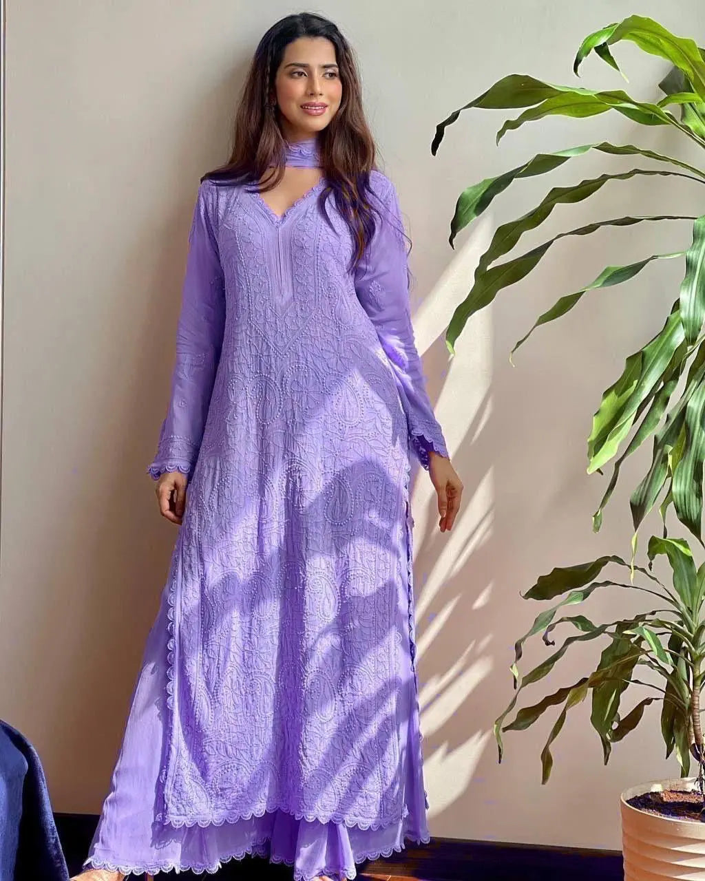 Trending Chikankari Kurti Palazzo Set Ethenika.com