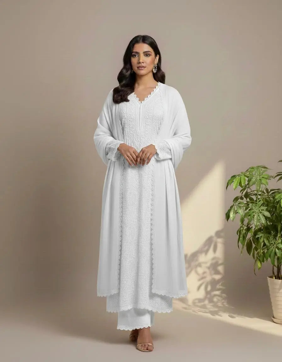 Trending Chikankari Kurti Palazzo Set Ethenika.com