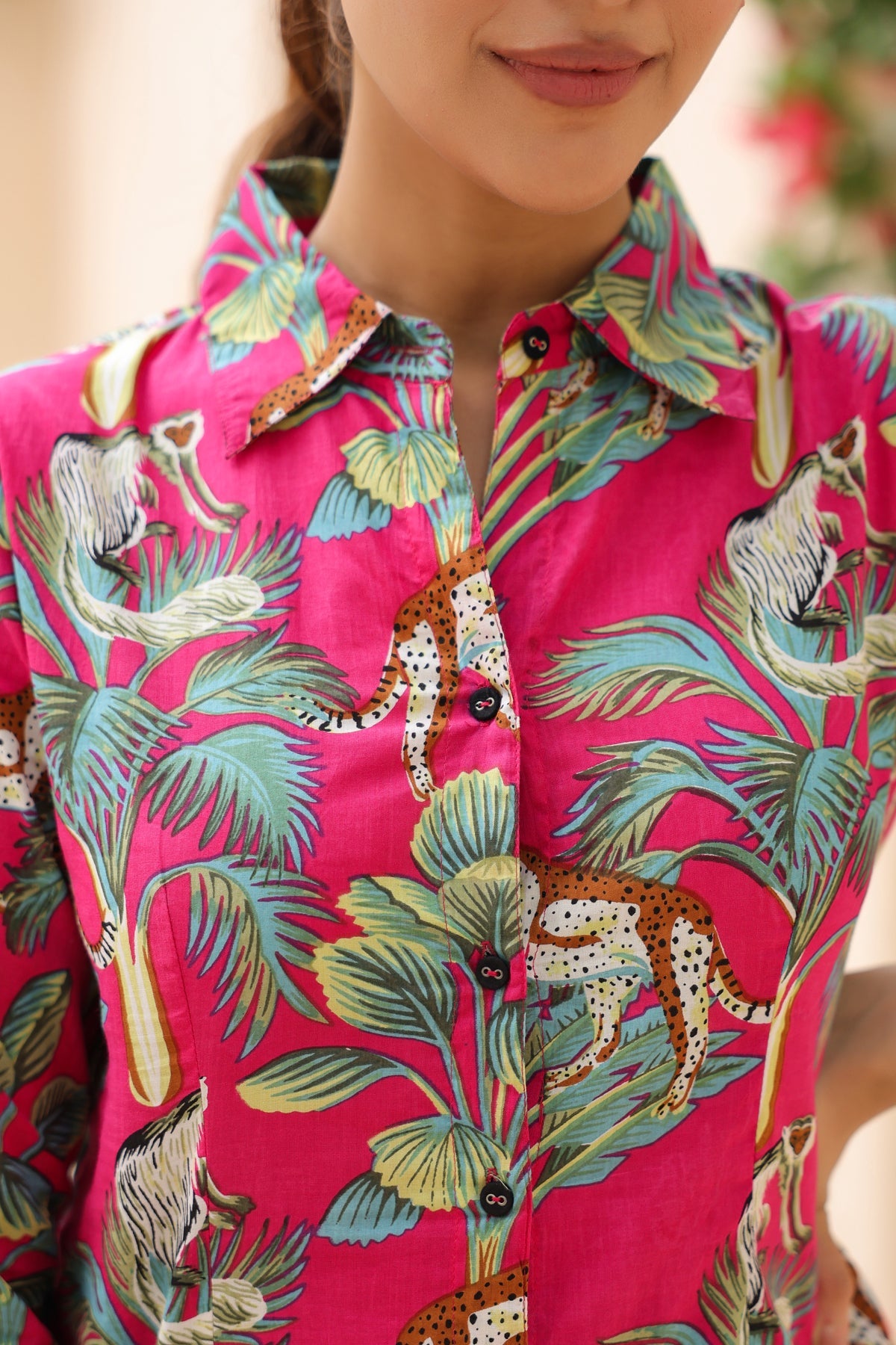 Trendy animal print casual top