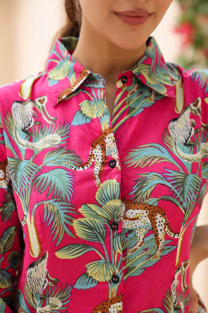 Trendy animal print casual top