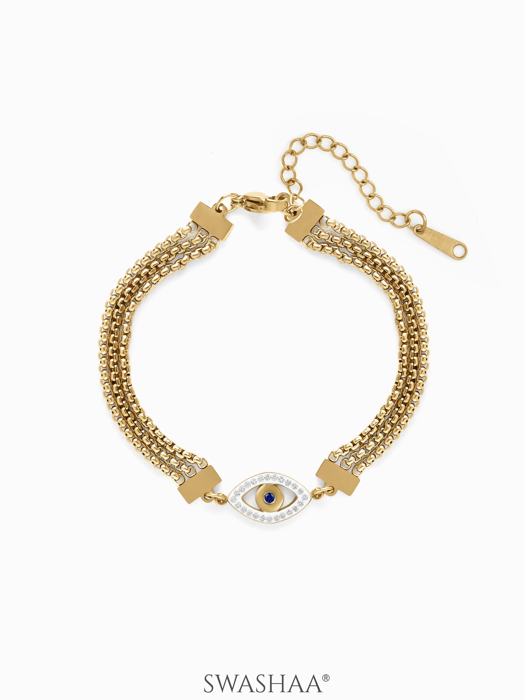 Trinity Eye 18K Gold Plated Bracelet - Swashaa