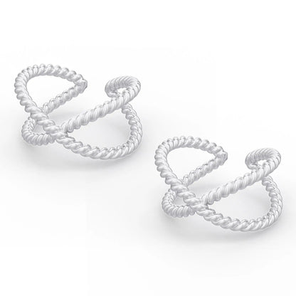 925 Sterling Silver Twisted Wire Toe Ring (Pair)