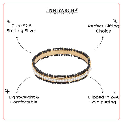 Classique black bead mangalsutra bangle
