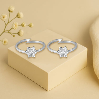 White Zircon92.5 Sterling Silver Toe ring
