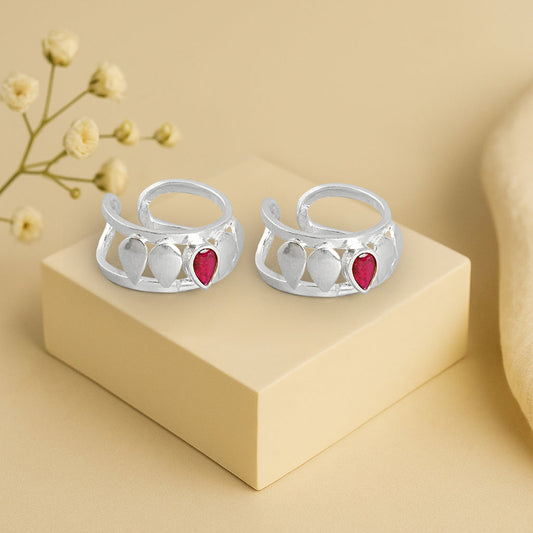 92.5 Sterling Silver pink Toe ring