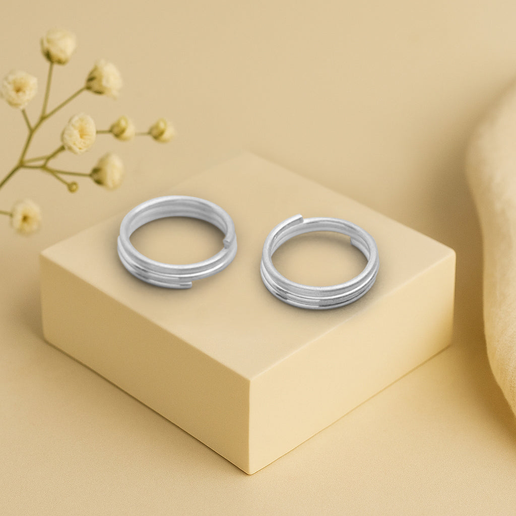 Dual Spiral 92.5 Sterling Silver Toe Ring (Pair)