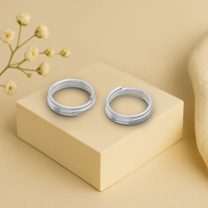 Dual Spiral 92.5 Sterling Silver Toe Ring (Pair)
