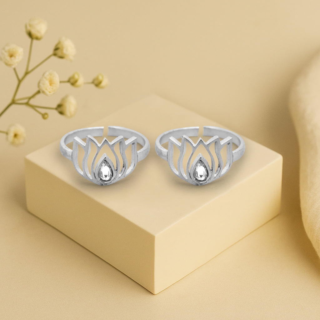 925 Sterling Silver Lotus Toe Ring