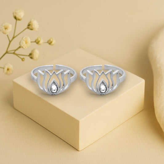925 Sterling Silver Lotus Toe Ring