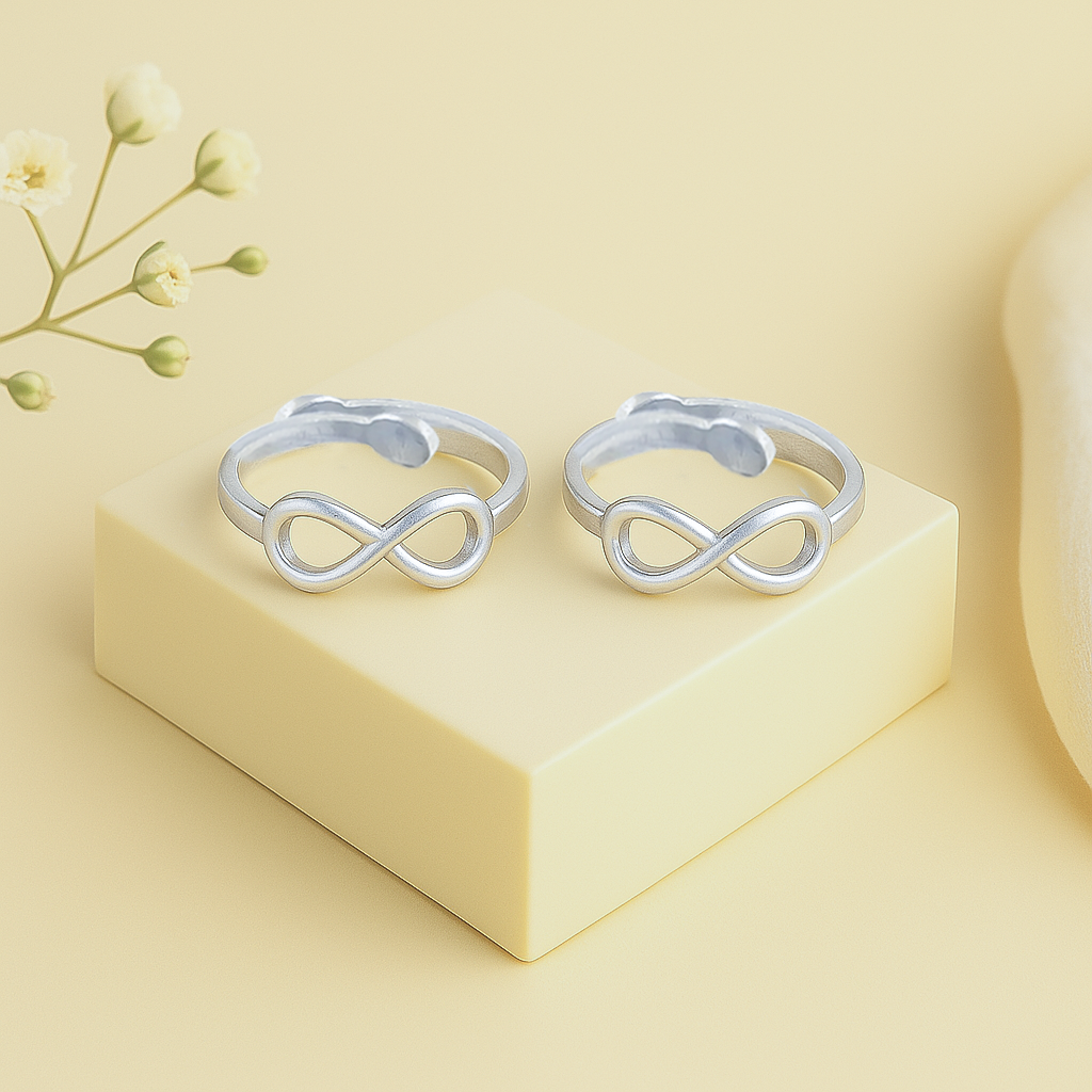 92.5 Sterling Silver Infinity Toe Ring (Pair)