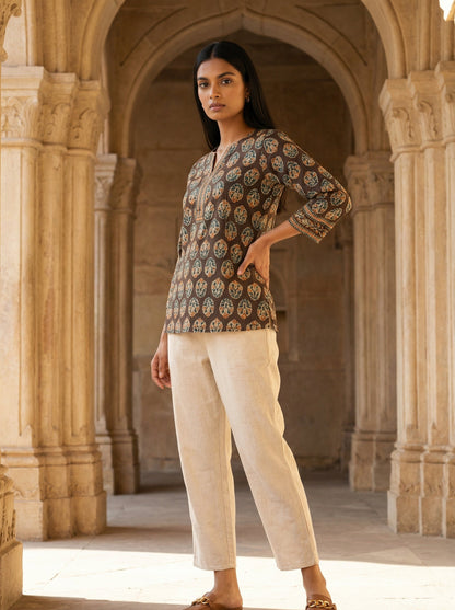 Earthline Collective Cotton Brown Top