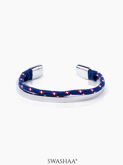 Unan Blue Red Rope Cuff Bracelet