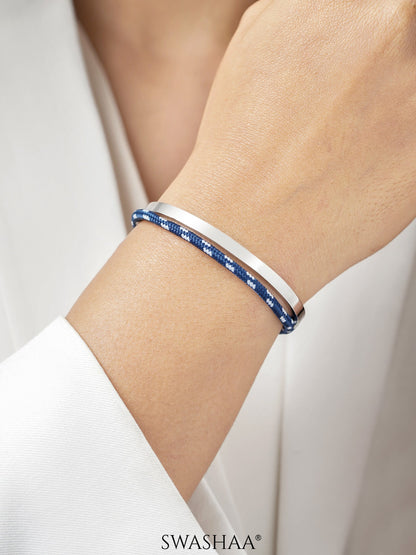 Unan Blue White Rope Cuff Bracelet