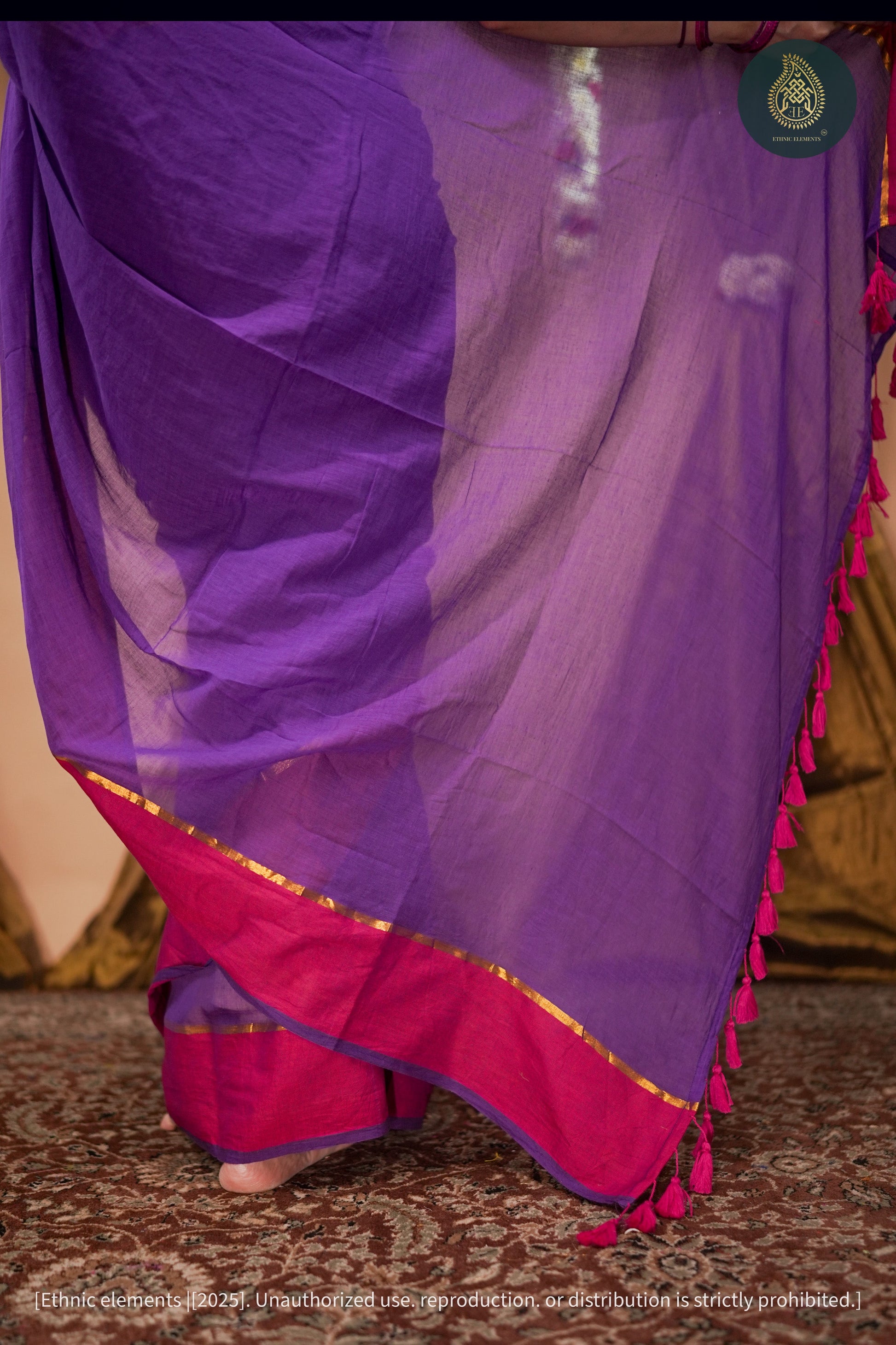 Mul Cotton Saree Rang Jamun