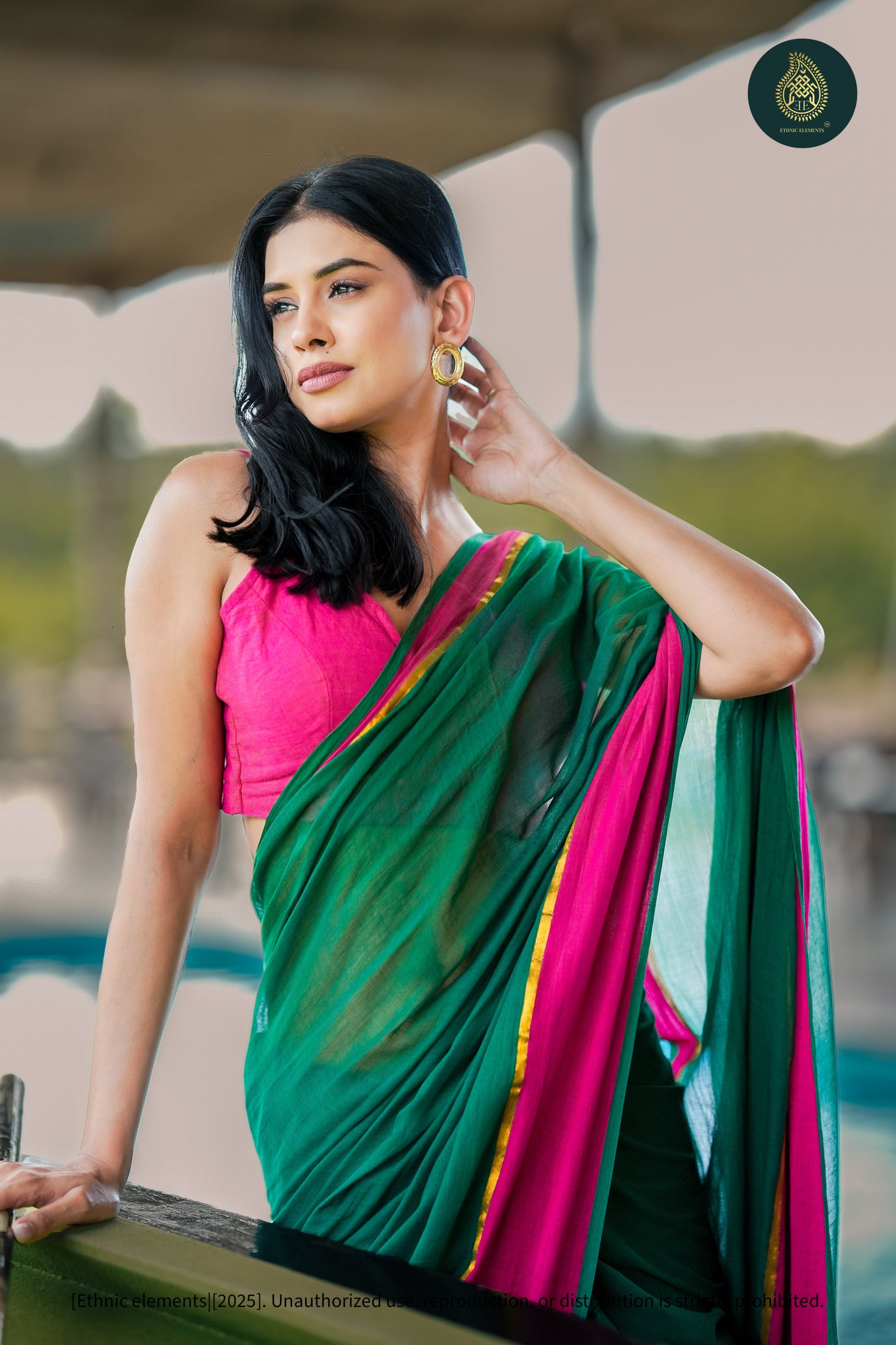 Mul Cotton Saree Zari Tara