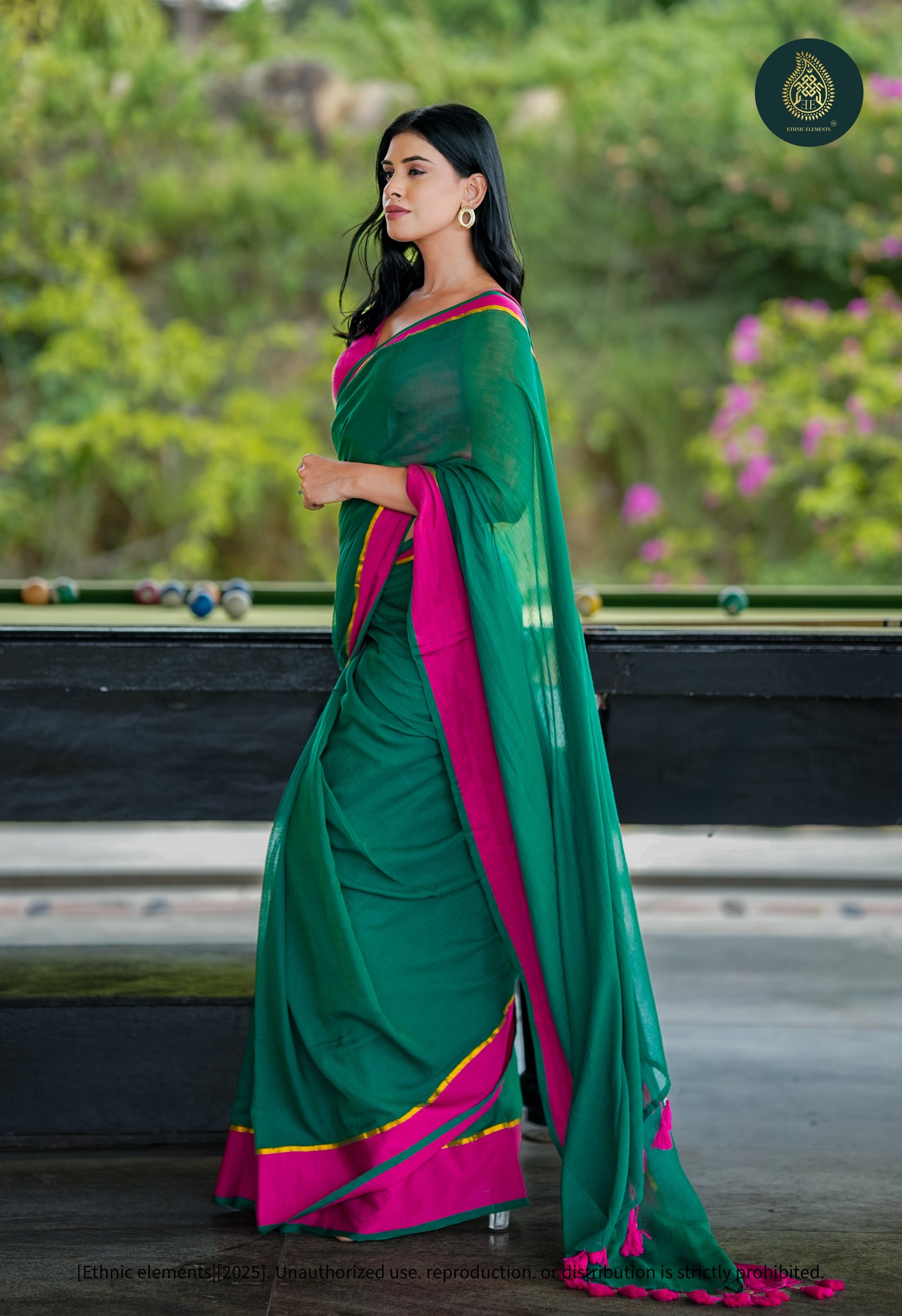 Mul Cotton Saree Zari Tara