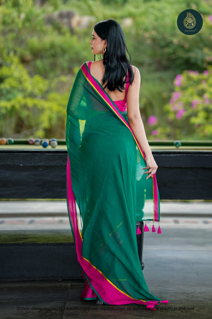 Mul Cotton Saree Zari Tara