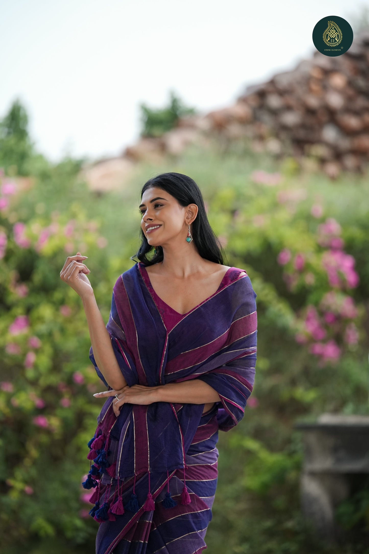 Mul Cotton Saree Jamuni Glow