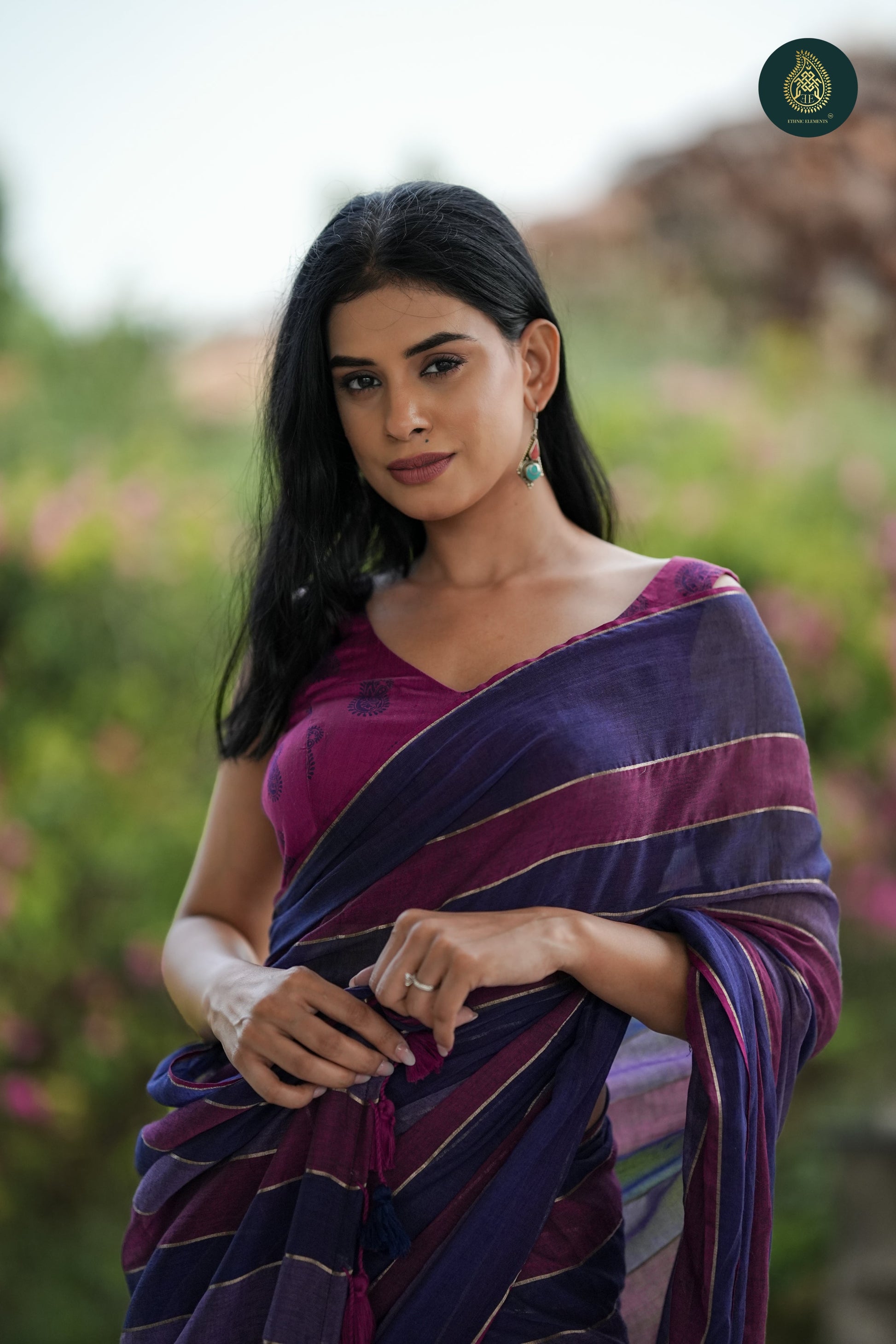 Mul Cotton Saree Jamuni Glow