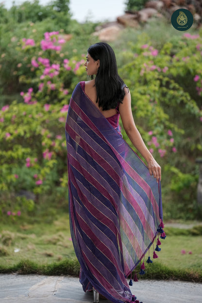 Mul Cotton Saree Jamuni Glow