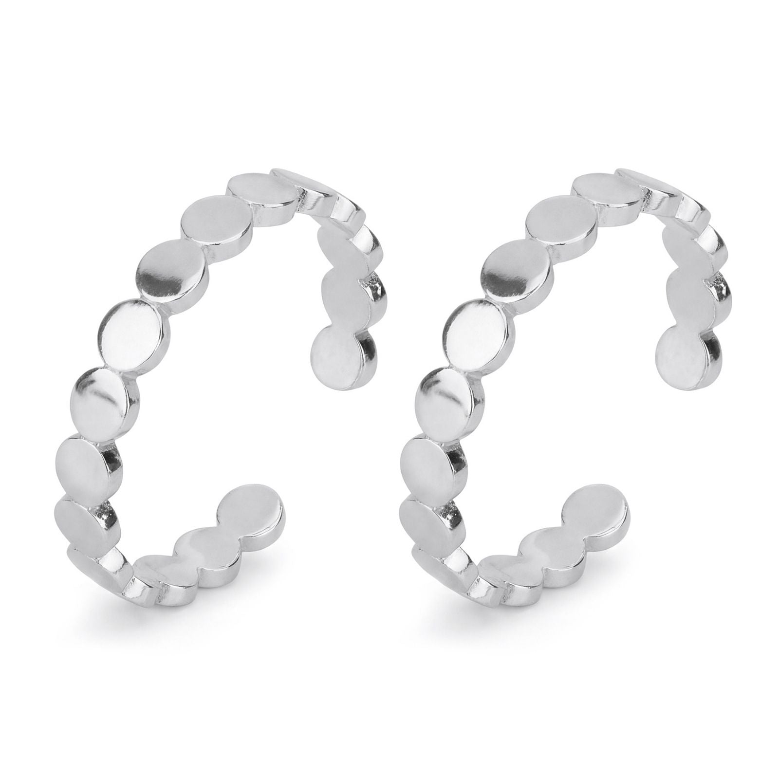 Classic Texured Rhodium Plated 925 Sterling Silver Toe Ring